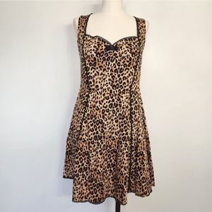 SOURPUSS multicolor leopard print sleeveless pin up dress size L